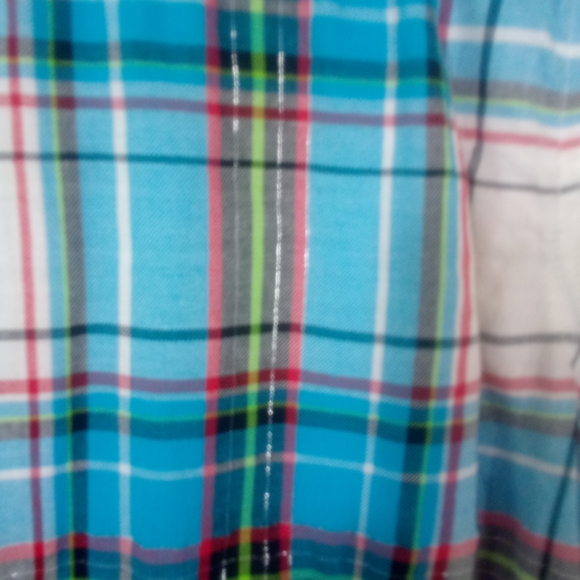 Aeropostale Blue Plaid L/S Button Down Casual Shirt Top Med - Picture 4 of 5
